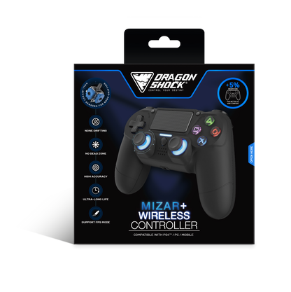 DRAGONSHOCK MIZAR+ BT BREZŽIČNI KONTROLER ZA PS4, PC, MOBILE- ČRNE BARVE