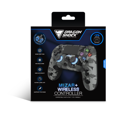 DRAGONSHOCK MIZAR+ BT BREZŽIČNI KONTROLER ZA PS4, PC, MOBILE- SIVE CAMO BARVE