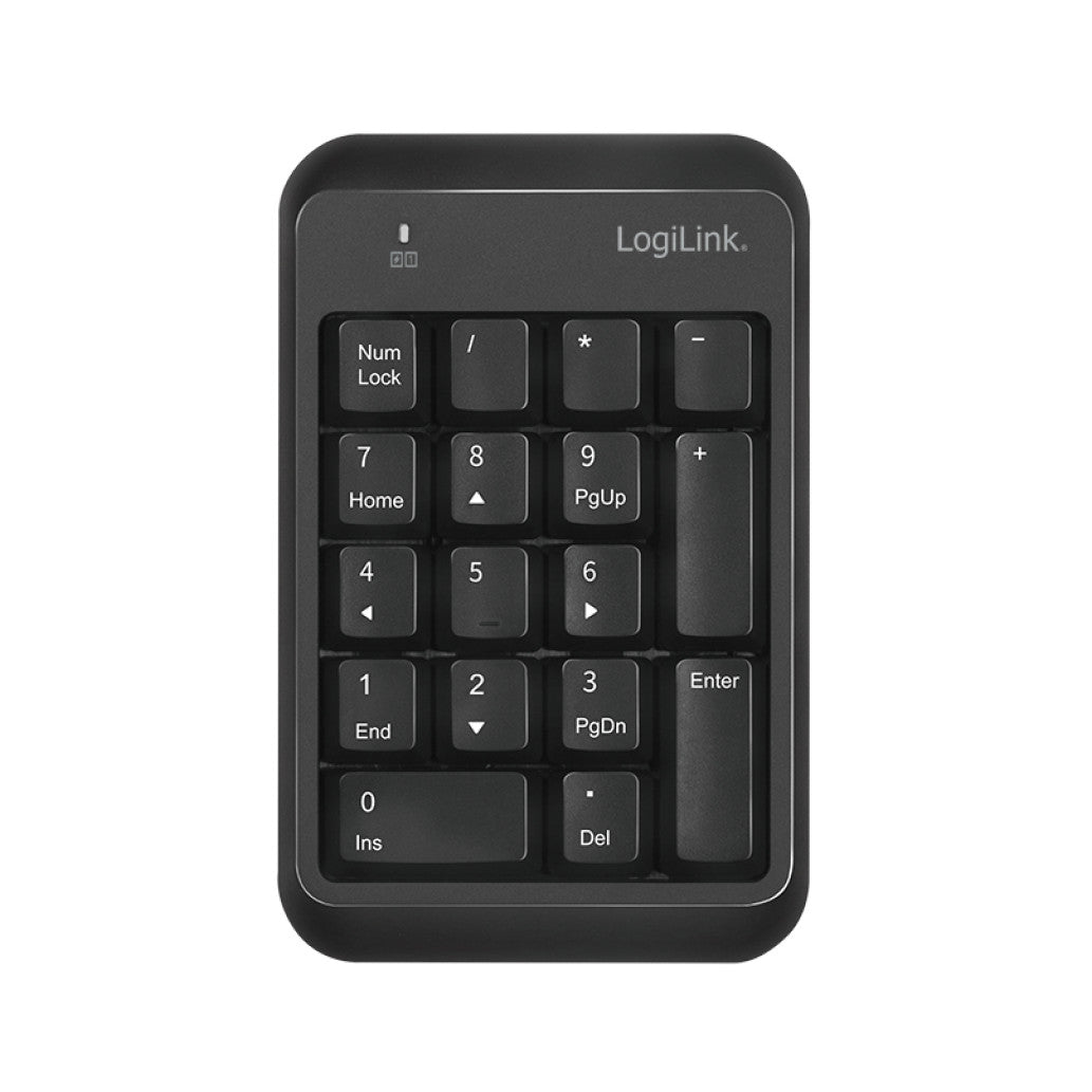 Tipkovnica LogiLink numerična, 17 gumbov brezžična Bluetooth V5.1 črna (ID0201)