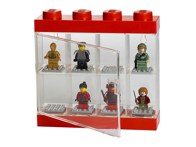 LEGO MINIFIGURE DISPLAY CASE 8 RED