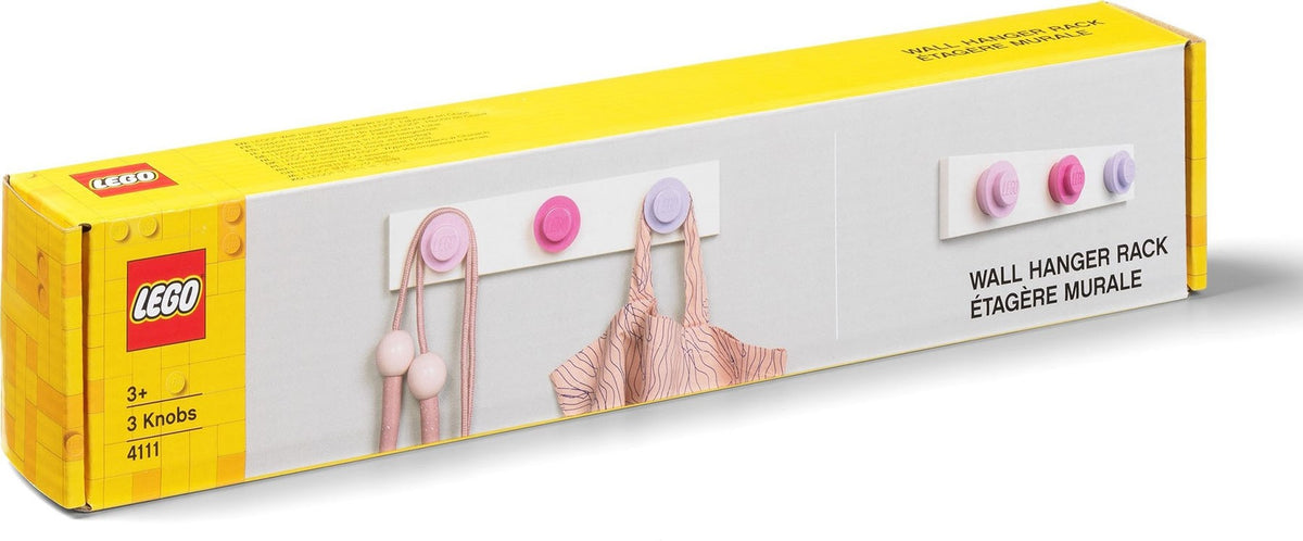 LEGO WALL HANGER RACK PINK - DARKPINK - LILAC STENSKI OBEŠALNIK