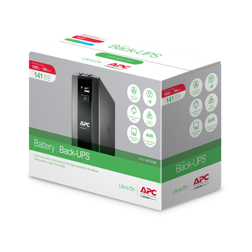 UPS APC Back-UPS Pro Line-Interactive 1300VA/780W 8x220V (BR1300MI)