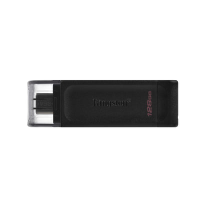 Spominski ključek 128GB USB-C Kingston DT70 80MB/s plastičen s pokrovčkom črn (DT70/128GB)
