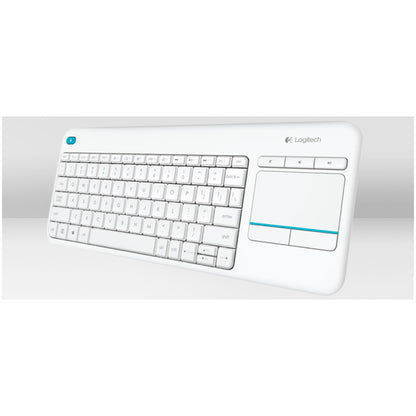 Tipkovnica brezžična Logitech K400 Plus US | bela + Touchpad (920-007128)