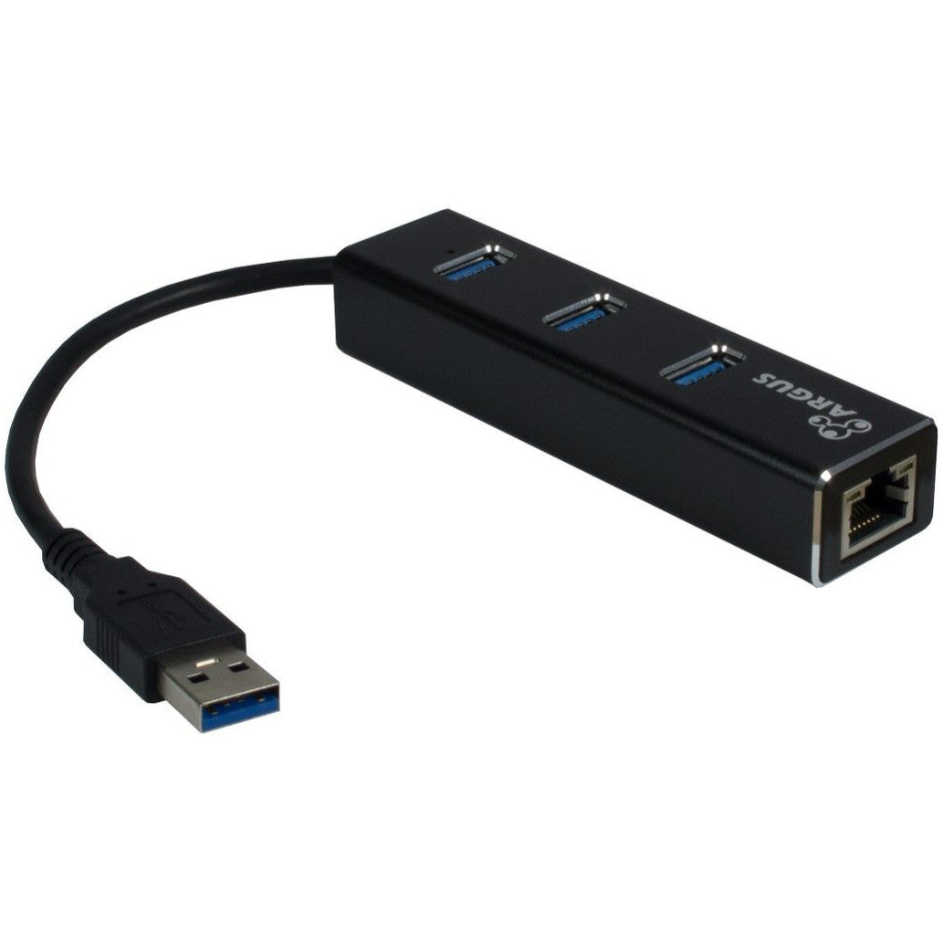 HUB USB 3.0 3portni Inter-Tech Argus IT-310 z 100/1000 Ethernet mrežnim priključkom črn (IT-310)