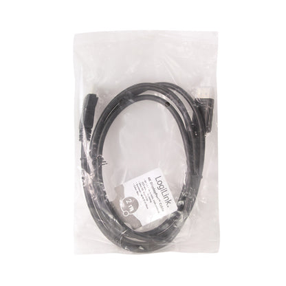 Kabel DisplayPort(m)=>DisplayPort(m) v1.2 2,00m 4K/60Hz CCS pozlačeni konektorji črn LogiLink (CD0101)