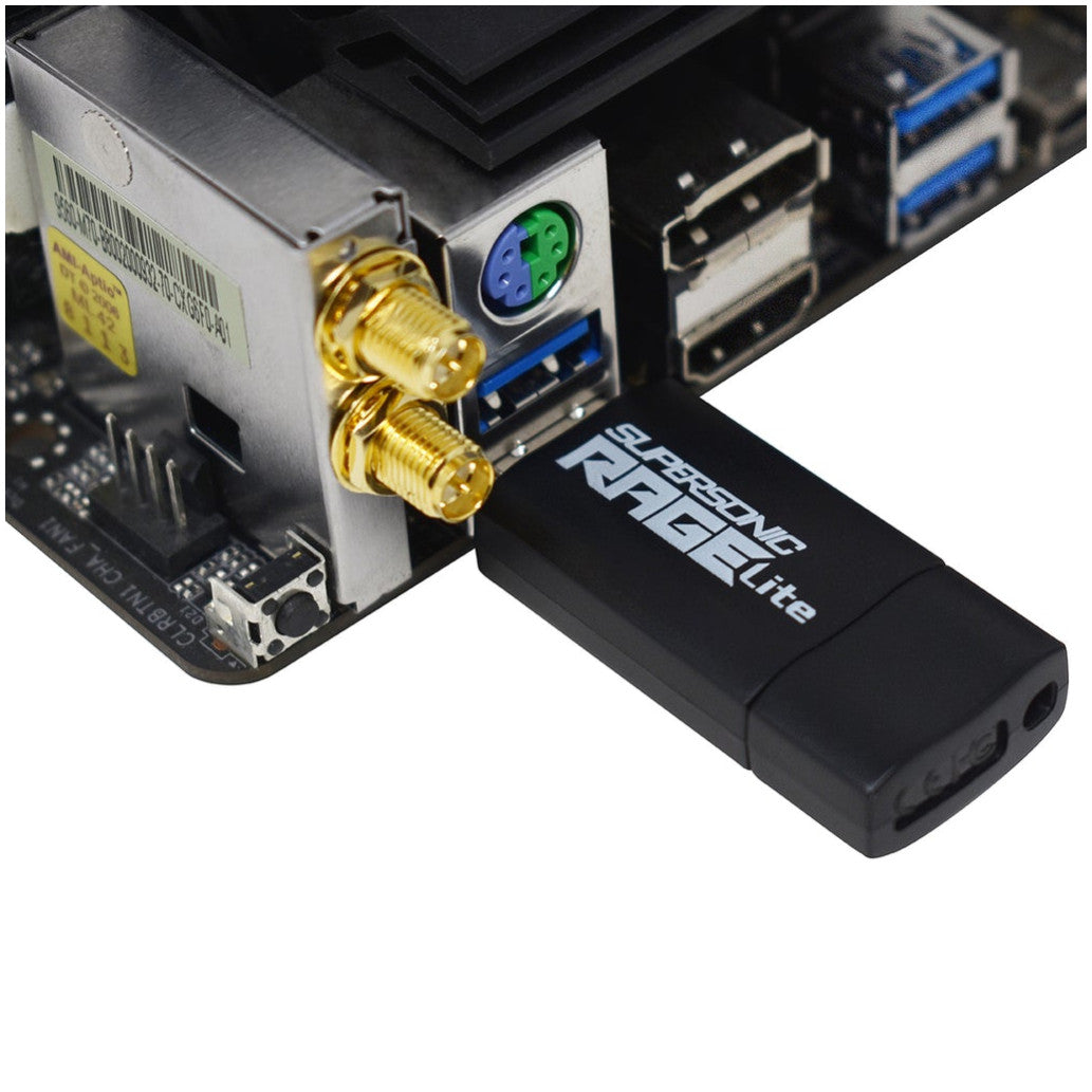 Spominski ključek 64GB USB 3.2 Patriot Supersonic Rage Lite 120MB/s - plastičen/izvlečni/črno-moder (PEF64GRLB32U)