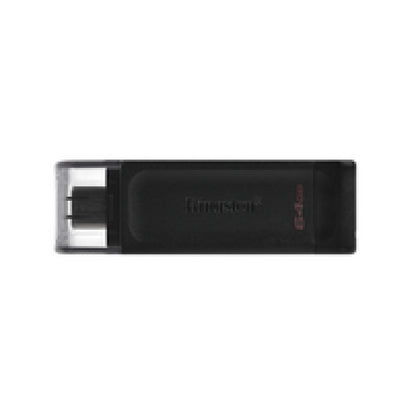 Spominski ključek 64GB USB-C Kingston DT70 - plastičen/s pokrovčkom/črn (DT70/64GB)