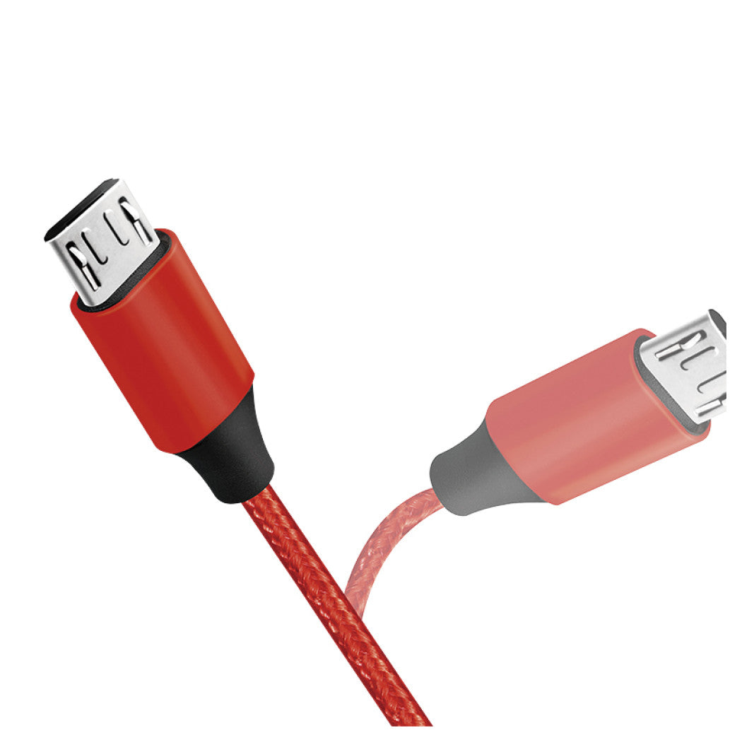 Kabel USB A => B micro tekstil ovoj 0,30m (za mobitele) LogiLink rdeč (CU0151) EOLS-P