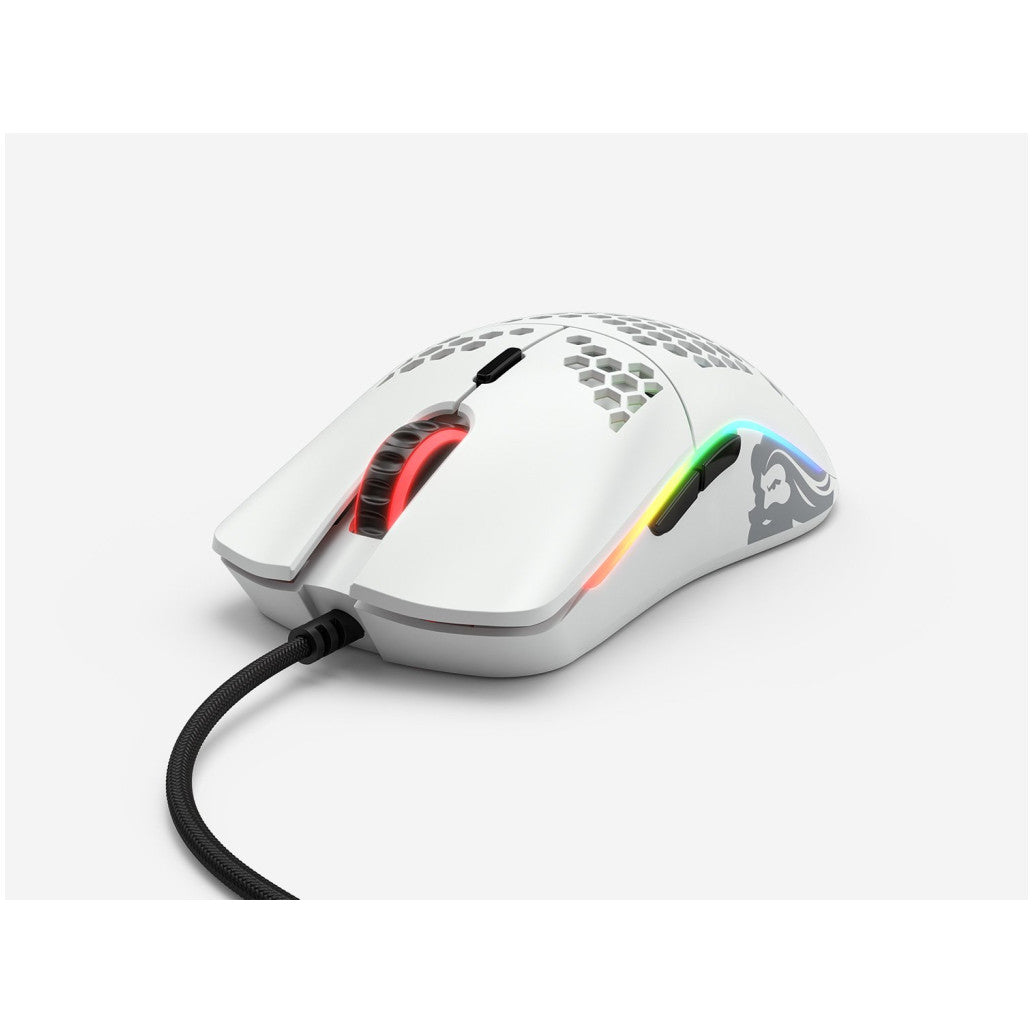 Gaming miška Žična Glorious Race Model O, bela mat (GO-WHITE)