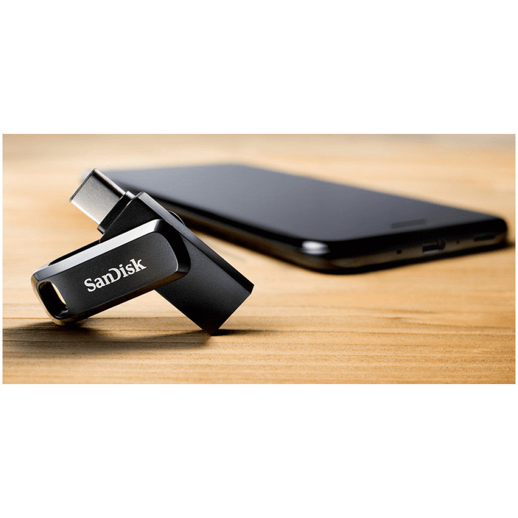 Spominski ključek 64GB USB-C USB3.2 Sandisk Dual Drive Go 150MB/s plastičen vrtljiv črn (SDDDC3-064G-G46)