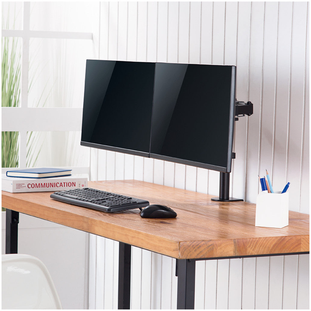 Nosilec za LCD monitor dvojni 33 - 82 cm (13"-32") do 8kg na roko - pritrditev na rob mize LogiLink (BP0098)