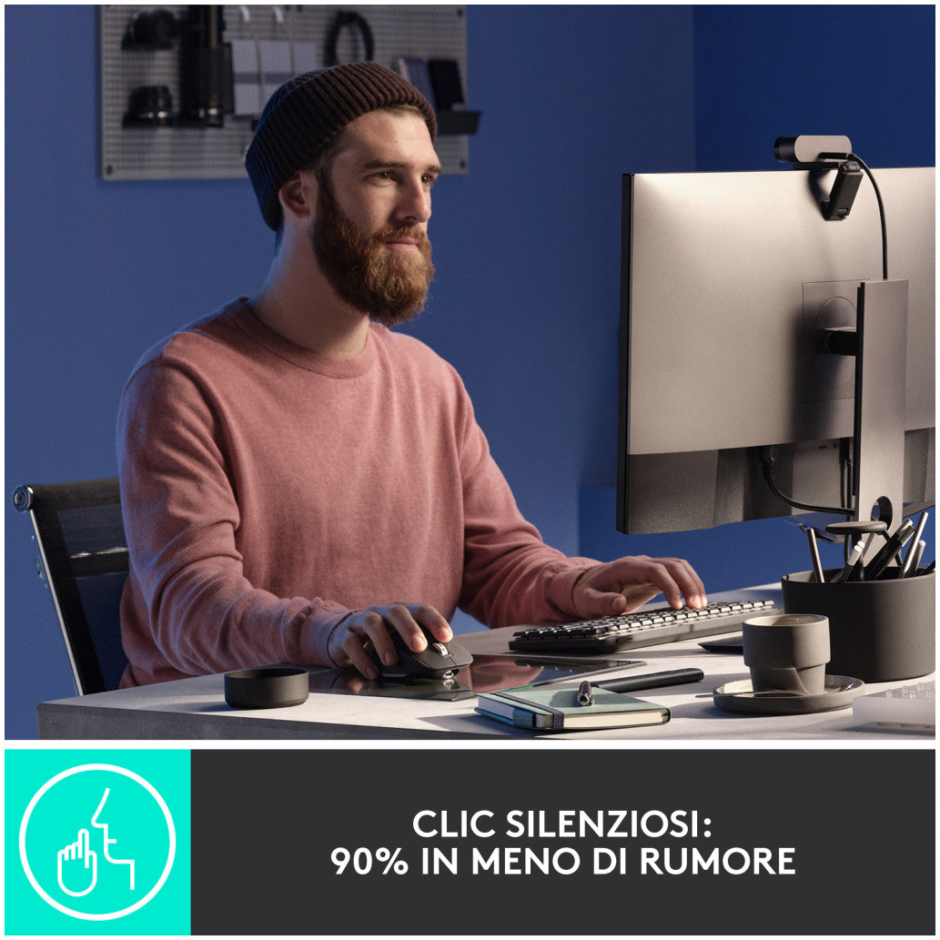 Miš brezžična + Bluetooth Logitech MX Master 3S Performance 8000DPI Unifying Bolt grafitna (910-006559)