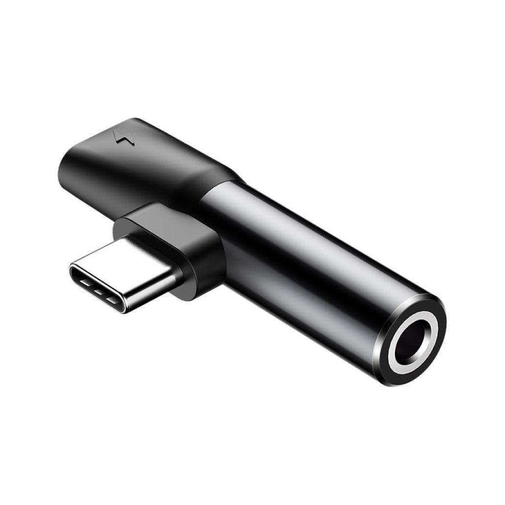 Adapter Audio USB-C M => 3,5mm Ž + USB-C Ž za polnjenje BASEUS - črn (CATL41-01) EOLS-P