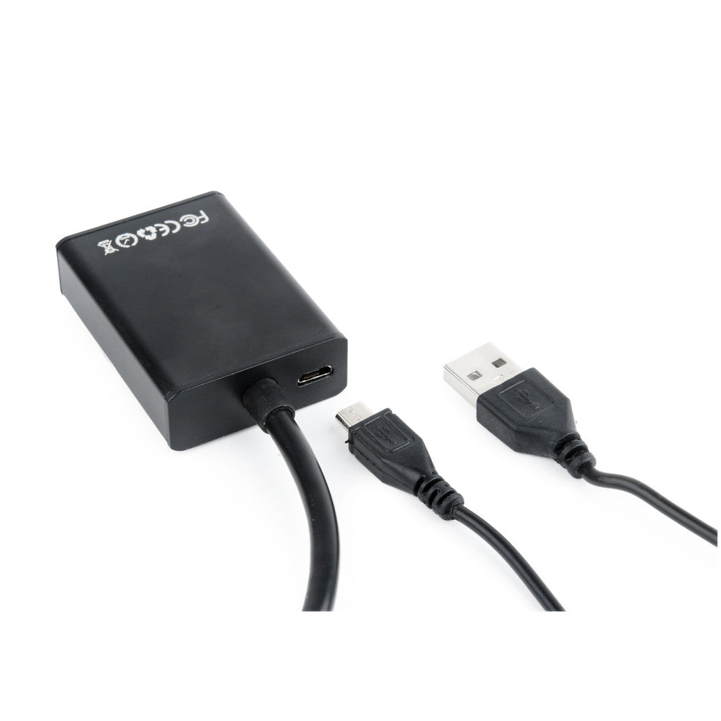 Pretvornik VGA (m) => HDMI (ž) Video ter avdio pretvornik Gembird (A-VGA-HDMI-01)