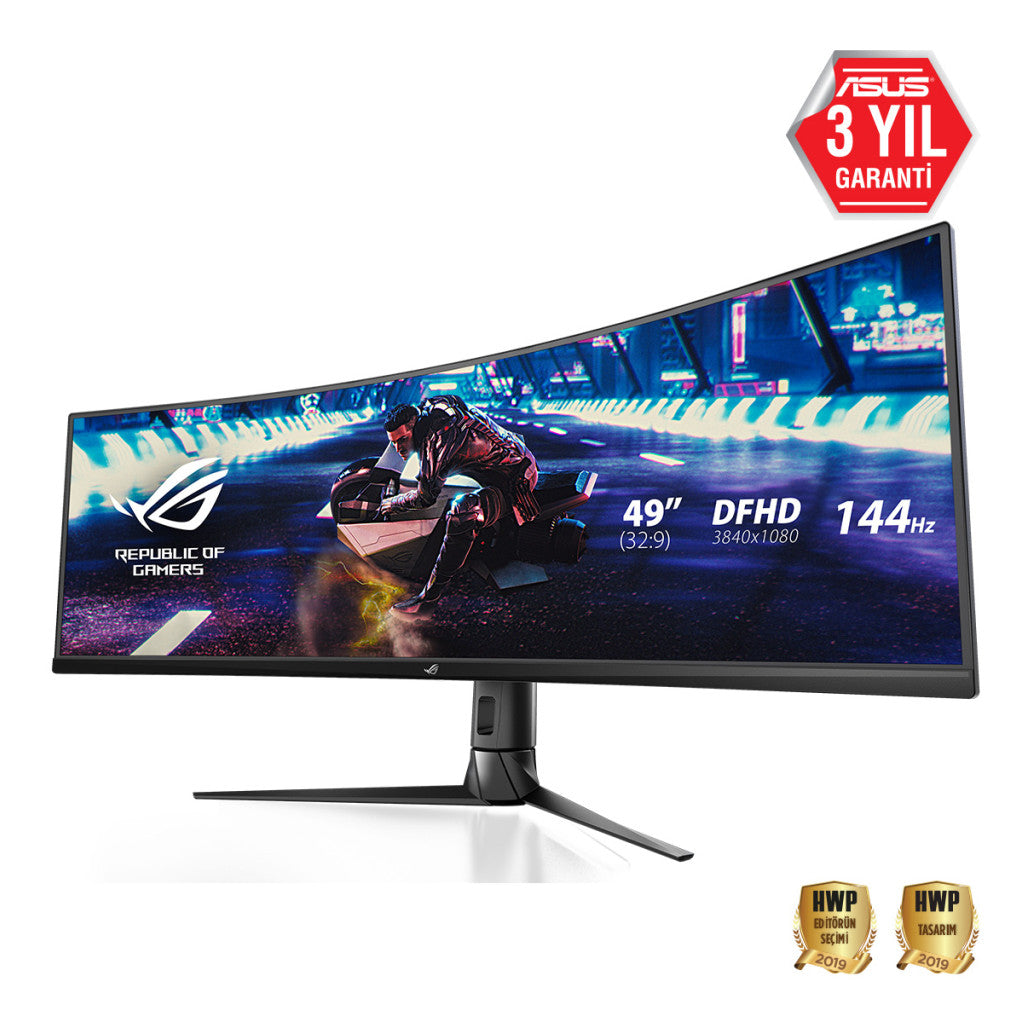 Monitor Asus 124,5 cm (49,0") XG49VQ 3840x1080 Curved Gaming 144Hz VA 4ms 2xHDMI DisplayPort 2xUSB3.2 HAS Zvočniki 2x5W  sRGB125% FreeSync Premium PRO BT HDR400 Strix