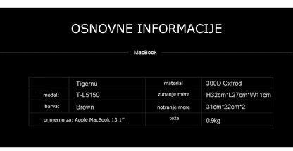 TIGERNU VEGA TORBA ZA PRENOSNI RAČUNALNIK 13.1" RJAVA