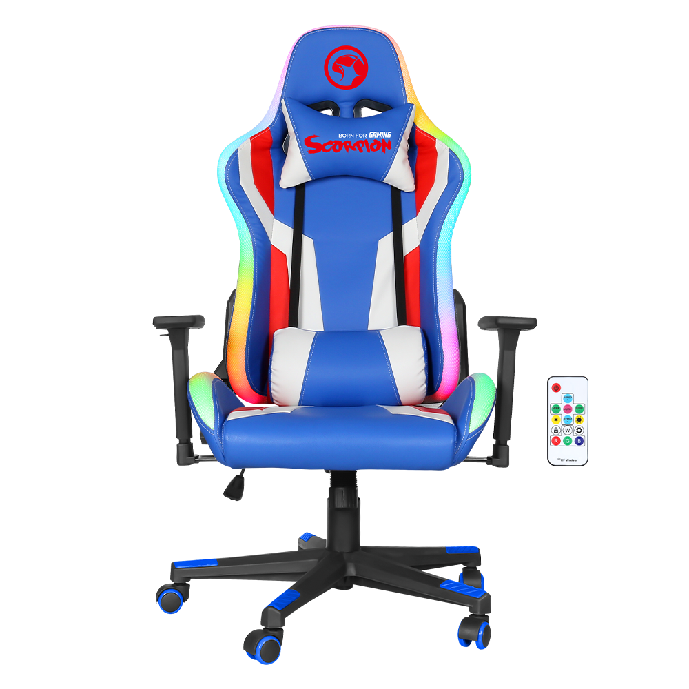 GAMING STOL - MARVO CH-128BL RGB MODRE BARVE