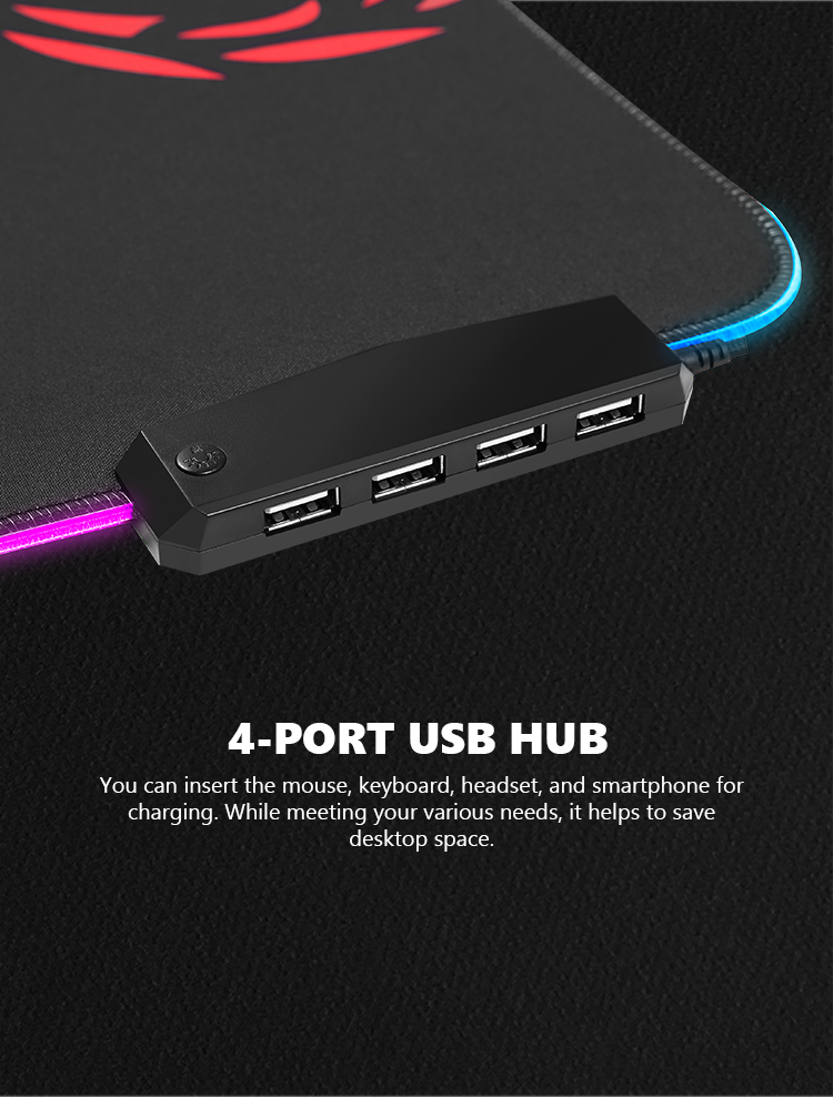 MARVO MG011 RGB LIGHTING PODLOGA ZA MIŠKO + 4 PORT HUB