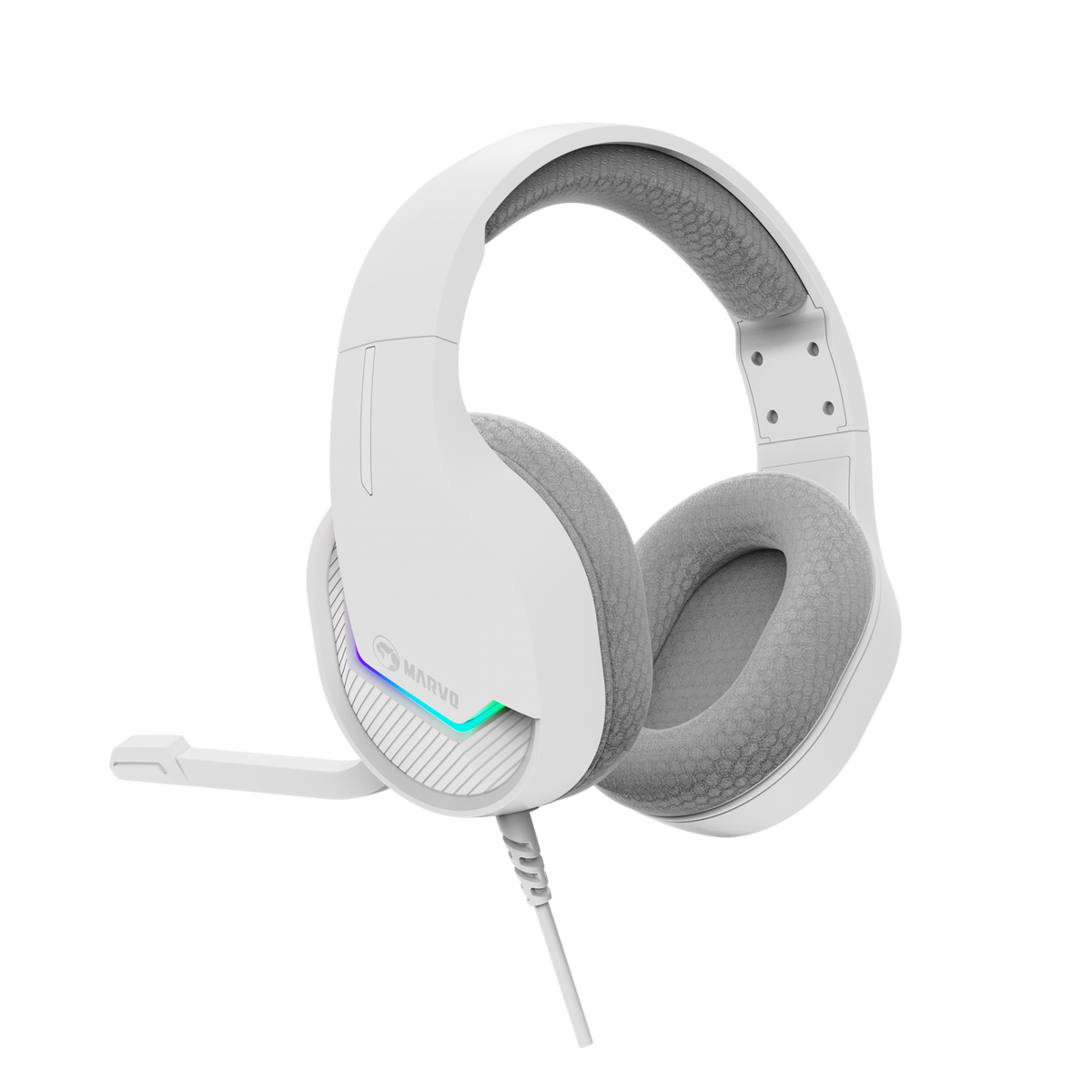 MARVO H8618 RGB WH SLUŠALKE BELE BARVE
