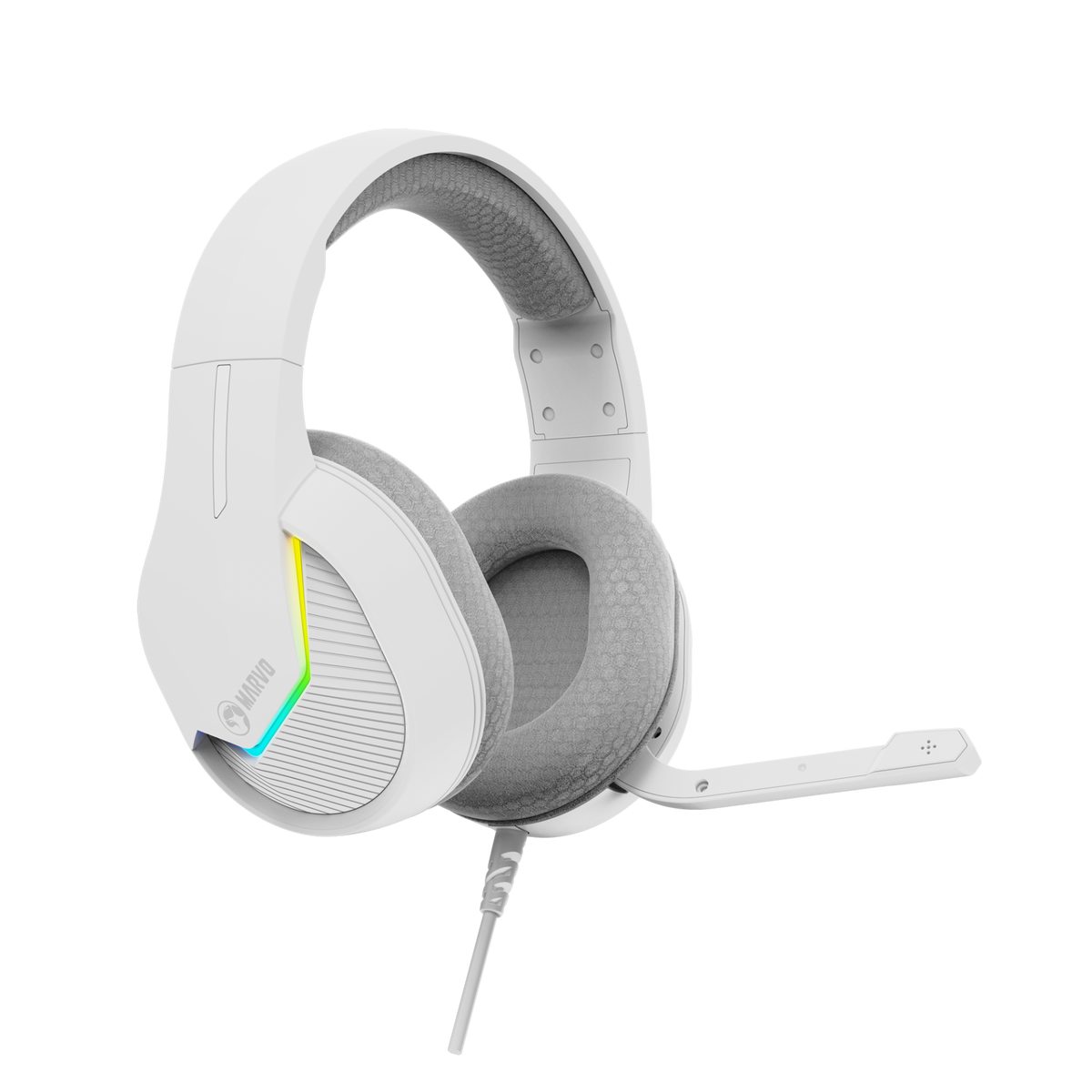MARVO H8618 RGB WH SLUŠALKE BELE BARVE