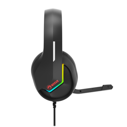 MARVO H8618 RGB BK SLUŠALKE ČRNE BARVE