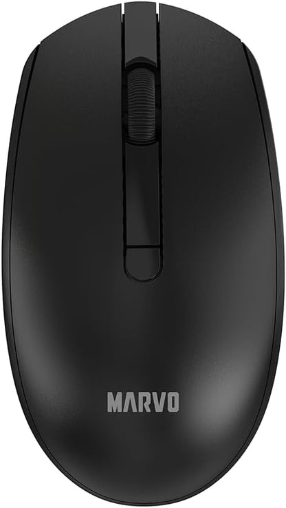 MARVO OFFICE WS005 HR WH brezžični komplet tipkovnice in miške črne barve - SLO/HR LAYOUT