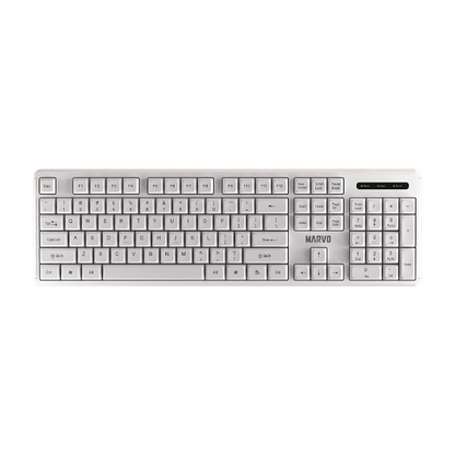 MARVO OFFICE WS005 HR WH brezžični komplet tipkovnice in miške bele barve - SLO/HR LAYOUT