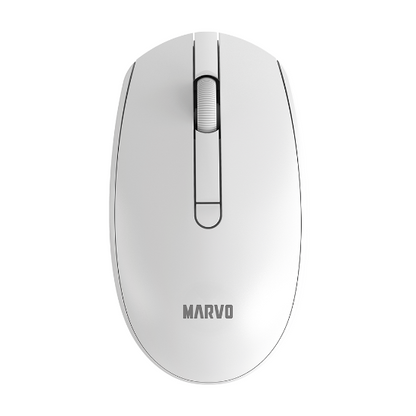 MARVO OFFICE WS005 HR WH brezžični komplet tipkovnice in miške bele barve - SLO/HR LAYOUT