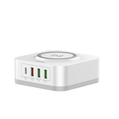 LDNIO CHARGER 4 PORT (3A1C) 30W 5V 3A WIRELESS 18W 5V 3A AW004 BREZŽIČNI POLNILEC