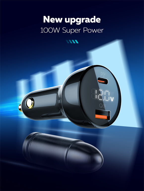LDNIO CAR CHARGER 2 PORT (1A1C) 100W 5V 3A C101 AVTO POLNILEC