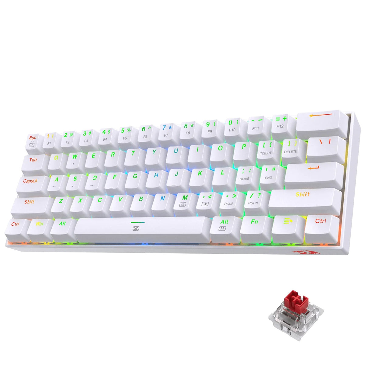 REDRAGON DRAGONBORN K630 RGB MEHANSKA TIPKOVNICA BELA, RDEČA STIKALA