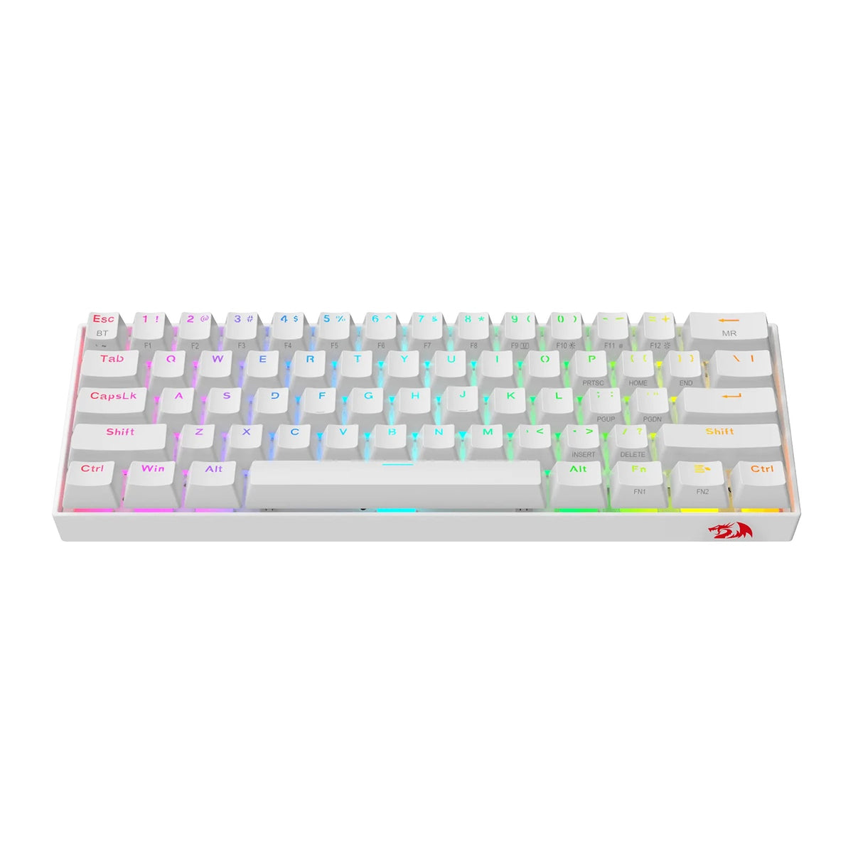 REDRAGON DRACONIC K530RGB PRO BT/ŽIČNA BELA MEHANSKA TIPKOVNICA, RDEČA STIKALA
