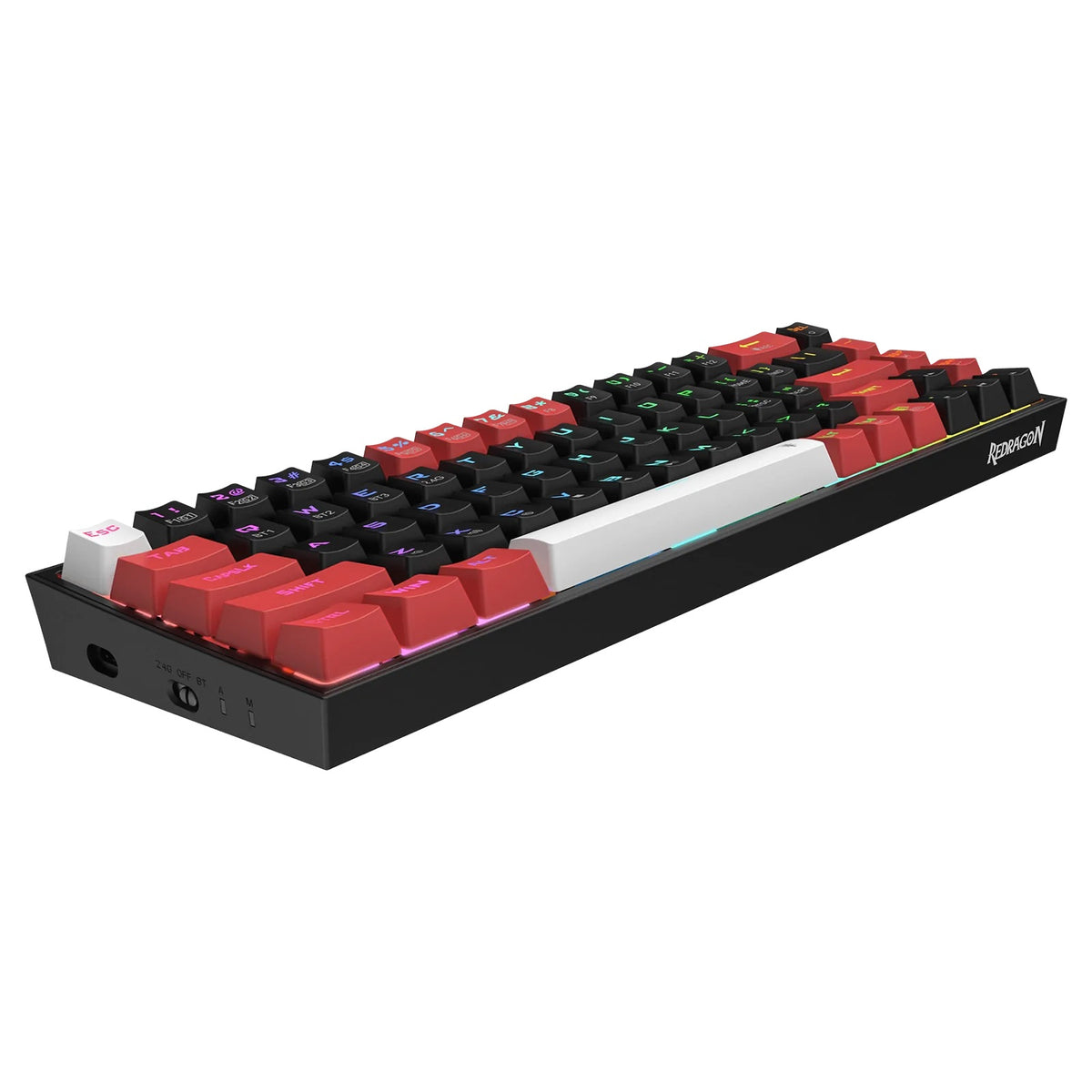 REDRAGON CASTOR K631RGB PRO ŽIČNA/BREZŽIČNA/BT MEHANSKA TIPKOVNICA, RDEČA STIKALA