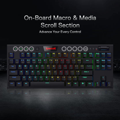 REDRAGON HORUS TKL PRO K621RGB-PRO WIRED & 2.4G & BT RED SWITCH TIPKOVNICA