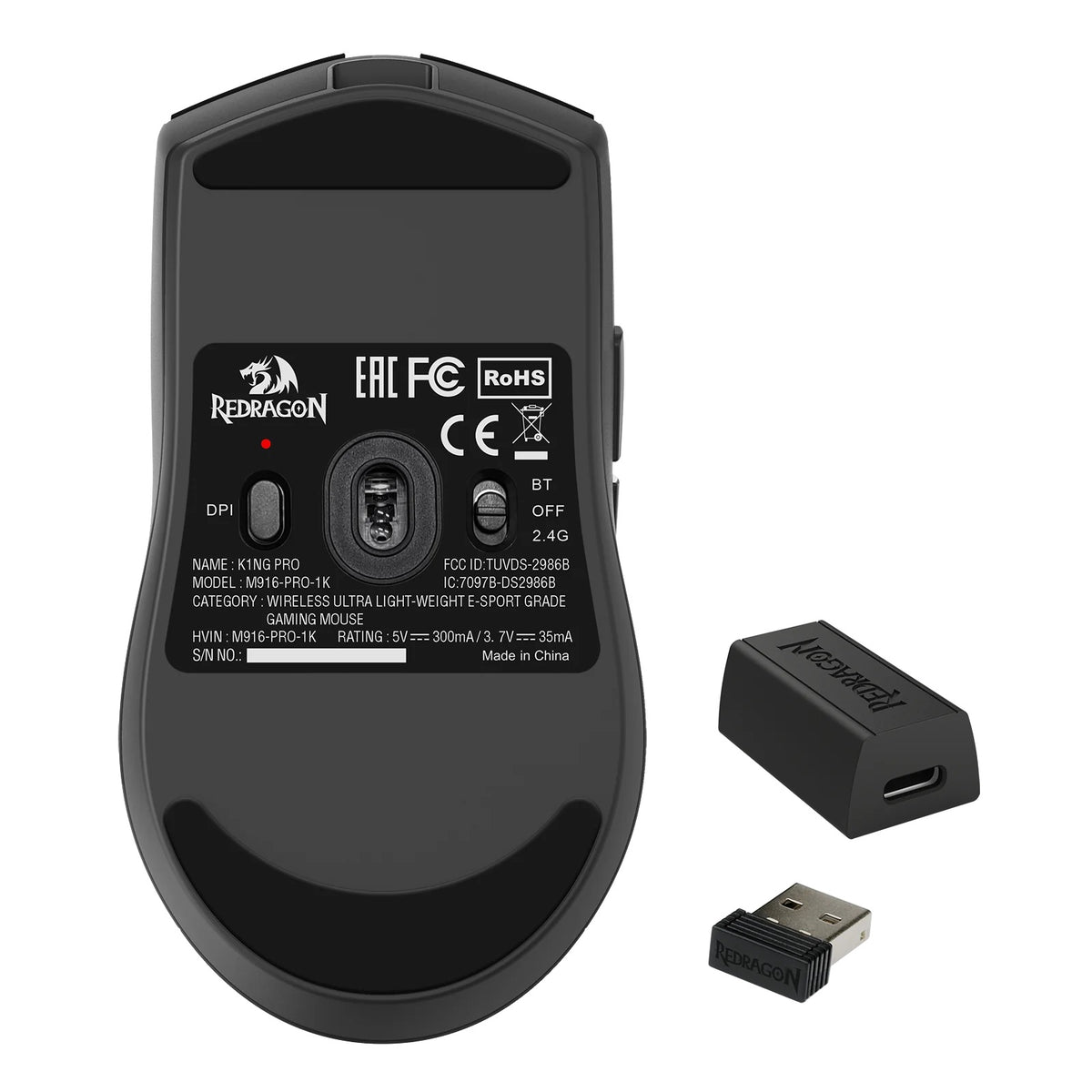 REDRAGON K1NG PRO M916-PRO-1K BREZŽIČNA MIŠKA ČRNE BARVE