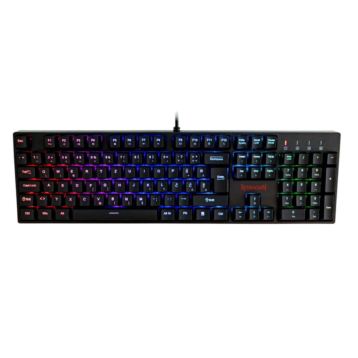 REDRAGON SURARA K582 RGB MEHANSKA TIPKOVNICA SLO/CRO, RDEČA STIKALA