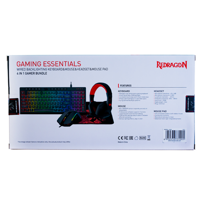 REDRAGON COMBO S149-BA SET (4in1) TIPKOVNICA SLO/CRO, MIŠKA, SLUŠALKE IN PODLOGA