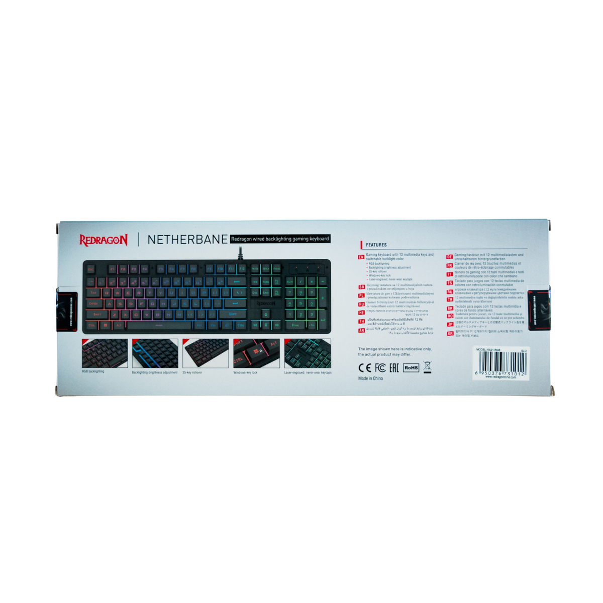 REDRAGON NETHERBANE K521 RGB TIPKOVNICA SLO/CRO