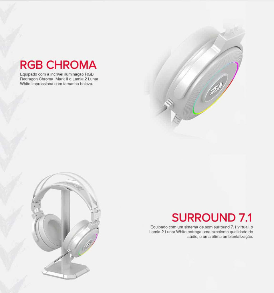 REDRAGON LAMIA 2 H320-RGB slušalke s stojalom bele barve