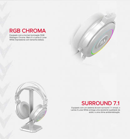 REDRAGON LAMIA 2 H320-RGB slušalke s stojalom bele barve