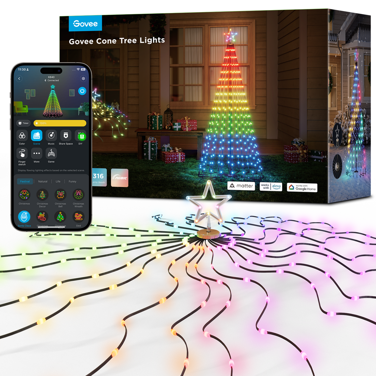 GOVEE Cone Tree Lights