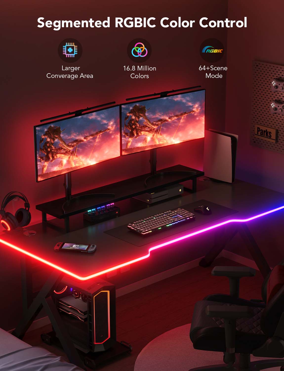 GOVEE RGBIC LED Neon Rope Lights for Desks 3m
