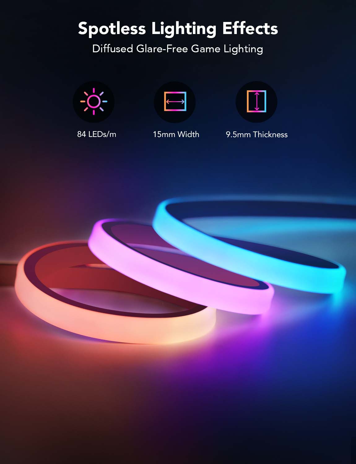 GOVEE RGBIC LED Neon Rope Lights for Desks 3m