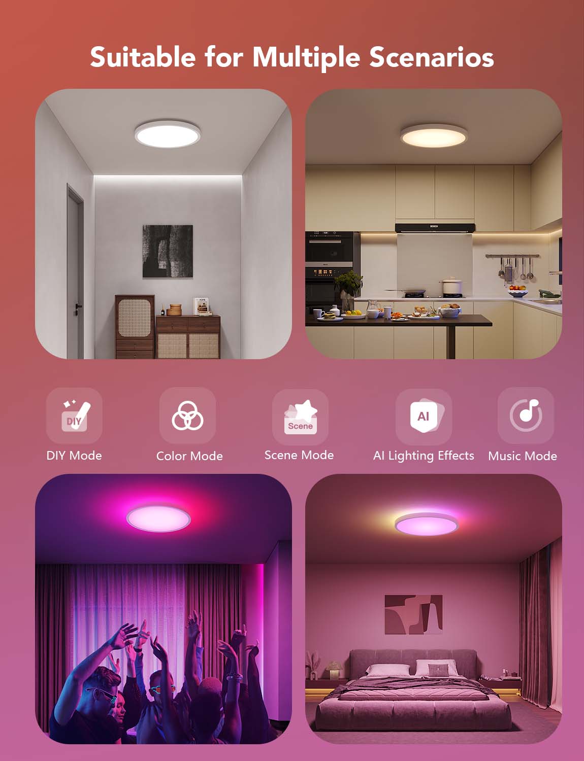 GOVEE RGBWW + RGBIC Smart Ceiling Light 30cm