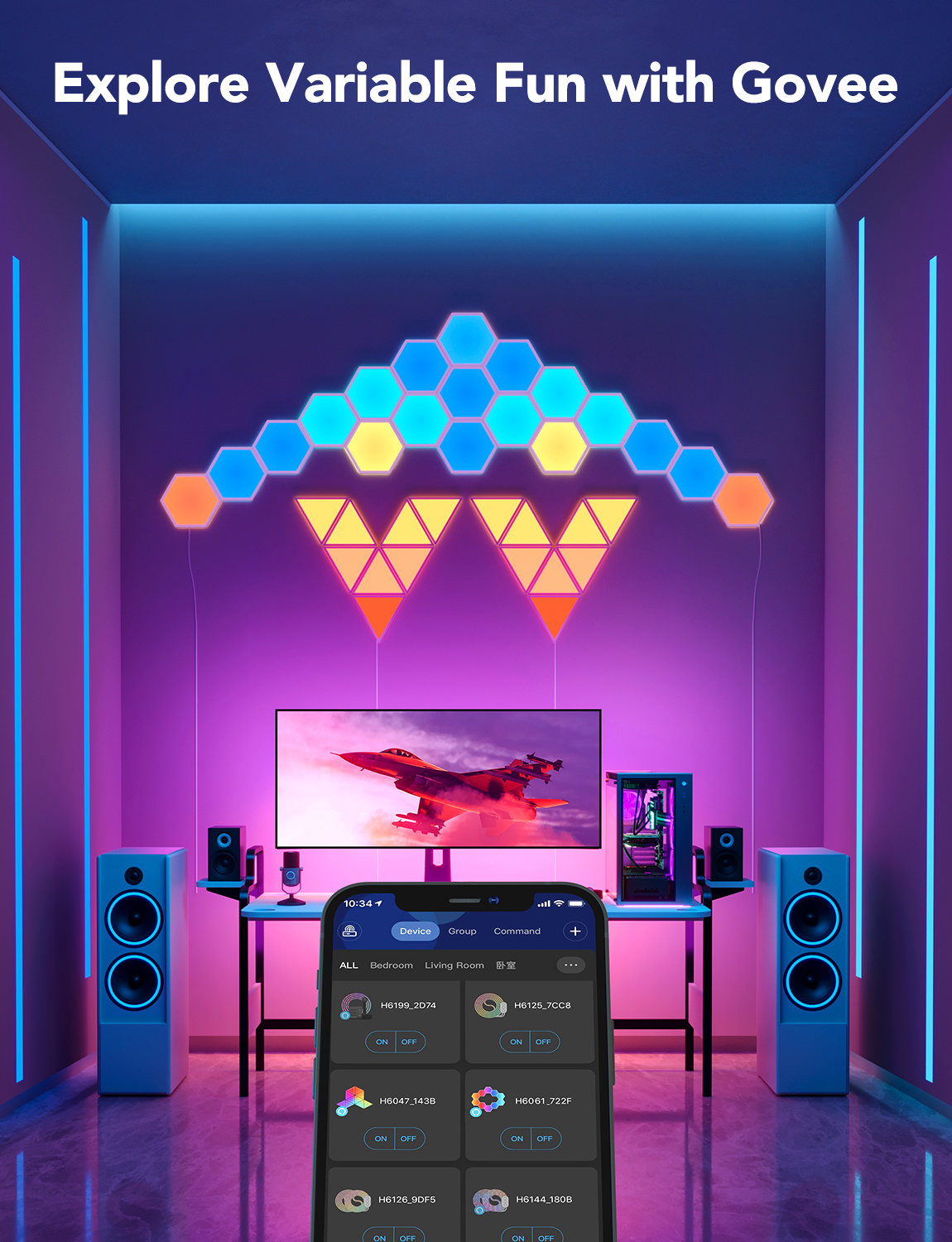 GOVEE Glide Hexa Light Panels Expansion 2 Pack