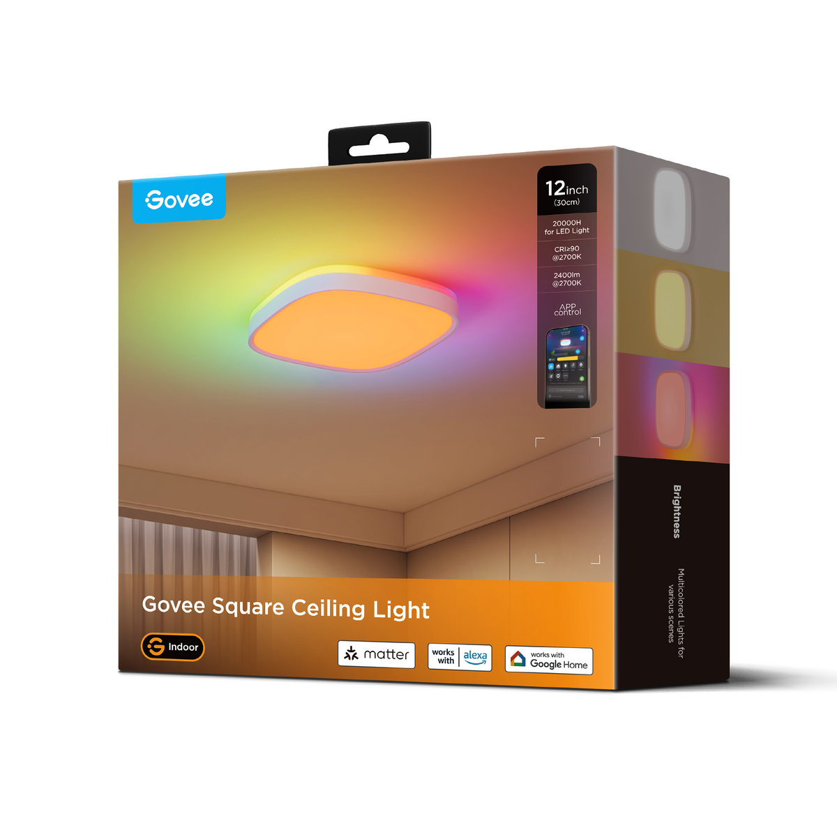 GOVEE RGBWW + RGBIC Smart Square Ceiling Light 30cm