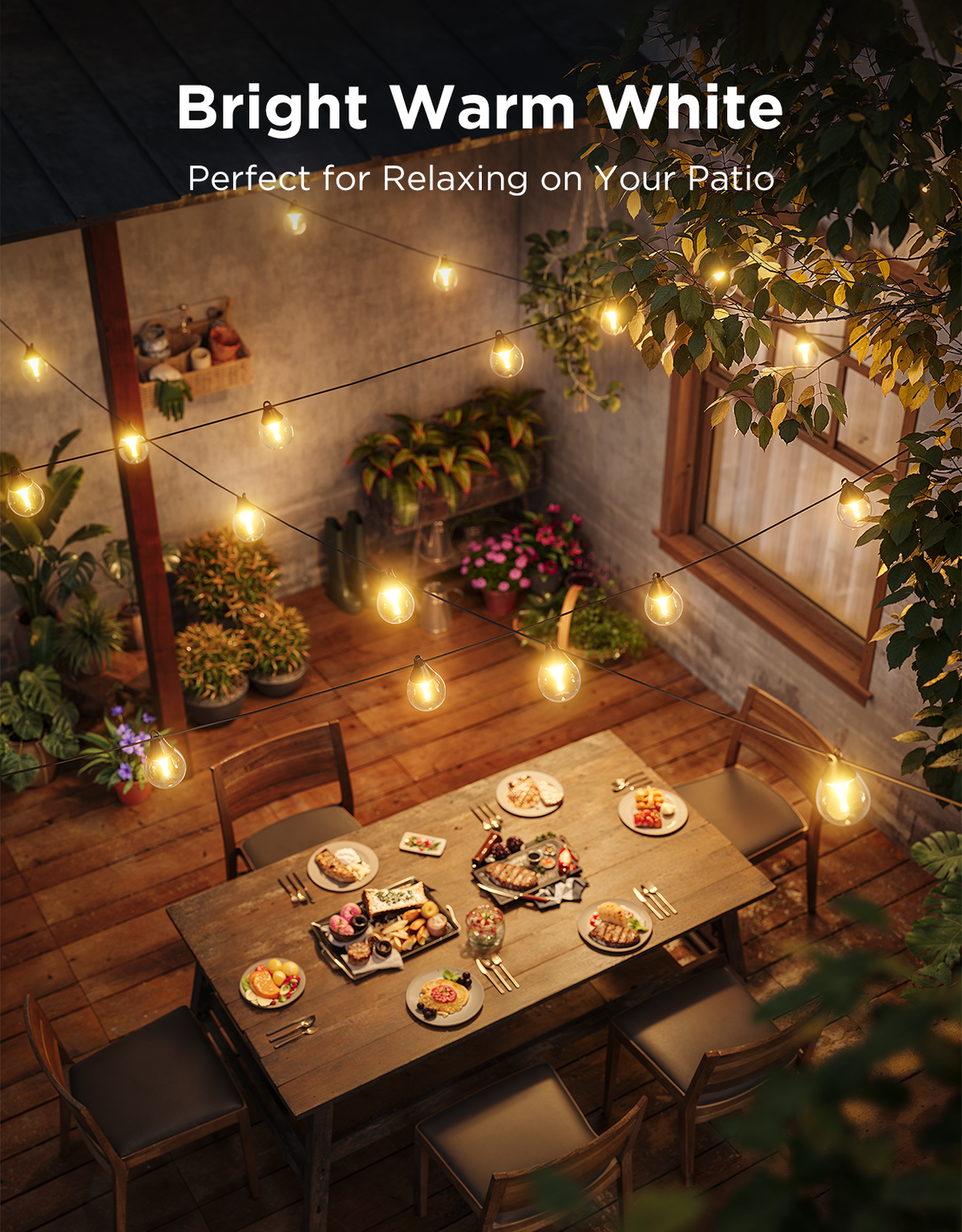 GOVEE Outdoor Clear Bulb String Lights - 15m