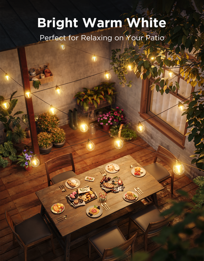 GOVEE Outdoor Clear Bulb String Lights - 15m