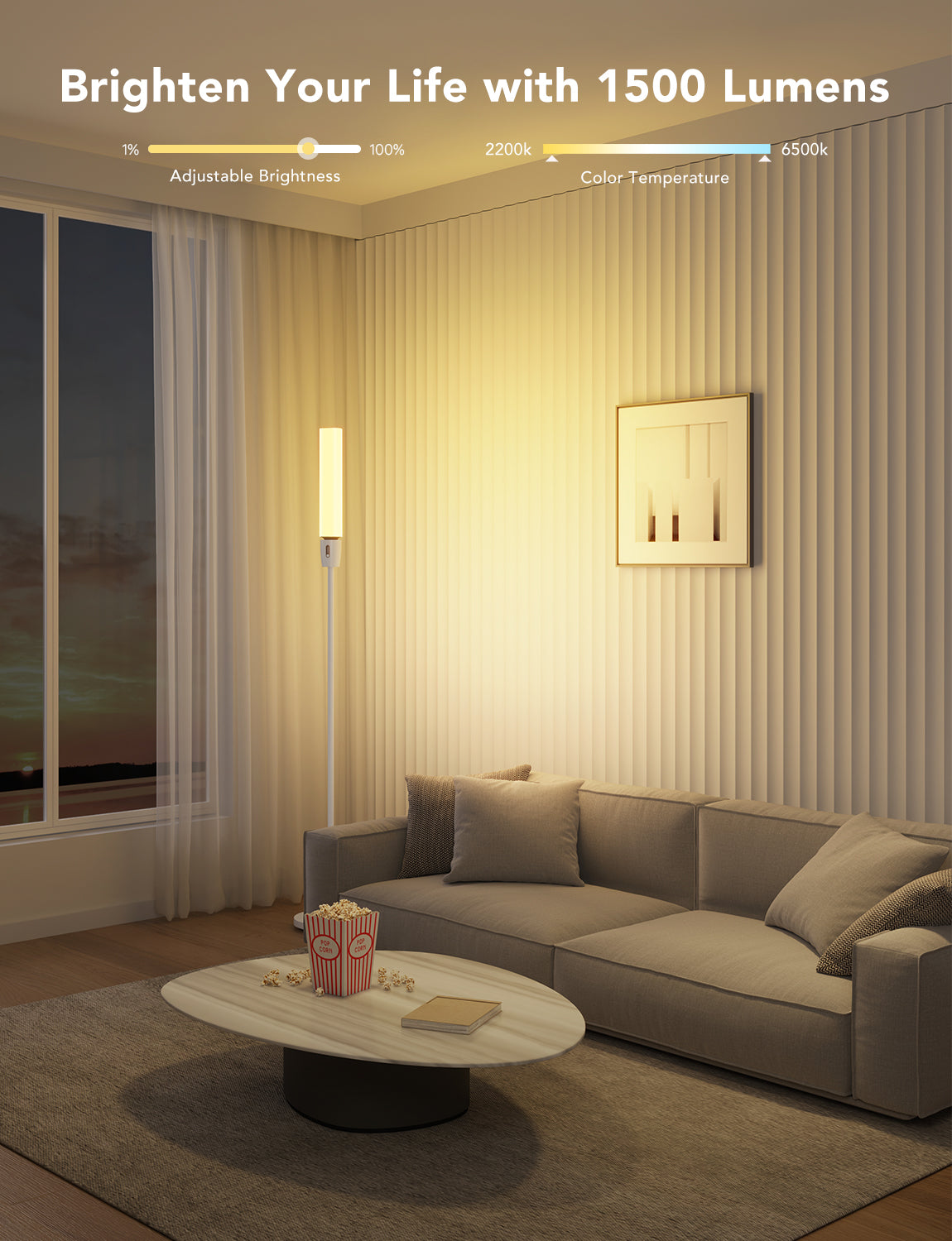 GOVEE RGBICWW Cylinder Floor Lamp